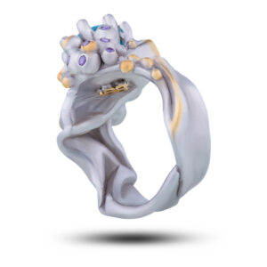 Кольцо «Модерн», камни топаз, фианит, размер 17