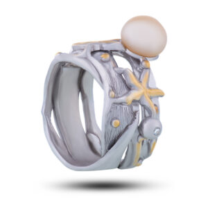 Кольцо «Звезды», жемчуг, фианит, размер 17,5