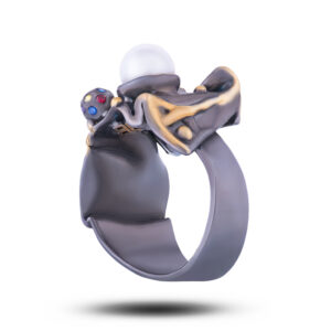 Кольцо «Арабеска», жемчуг, фианит, размер 17