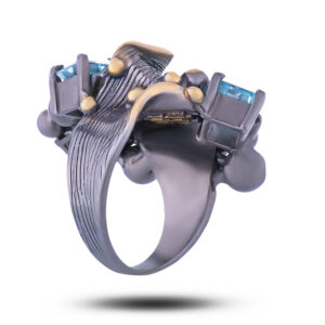 Кольцо «Винтаж», камни топаз, фианит, размер 16