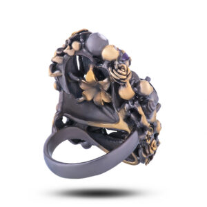 Кольцо «Дивный сад», камни раухтопаз, аметист, фианит, размер 18,25