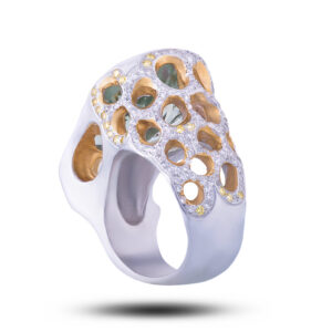 Кольцо «Восторг», камни празиолит, фианит, размер 17