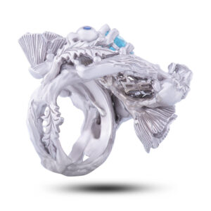 Кольцо «Маки», камни топаз, шпинель, фианит, размер 17