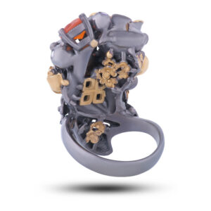 Кольцо «Букет для любимой», камни сердолик, шпинель, фианит, размер 18