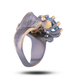 Кольцо «Винтаж», камни топаз, фианит, размер 16