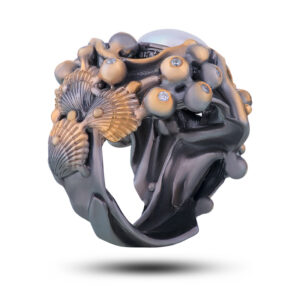 Кольцо «Ибица», жемчуг, аметист, фианит, размер 18