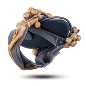 Кольцо «Звездная ночь», камни дымчатый кварц, фианит, размер 19,5