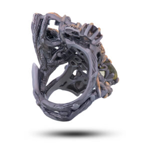 Кольцо «Краб», камни раухтопаз, топаз, фианит, цитрин, размер 17,5