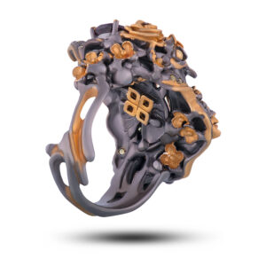 Кольцо, камни гранат, фианит, размер 18