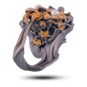 Кольцо, жемчуг, фианит, шпинель, размер 18,5