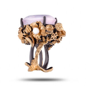 Кольцо «Озеро любви», аметист, жемчуг, кварц, размер 17,5