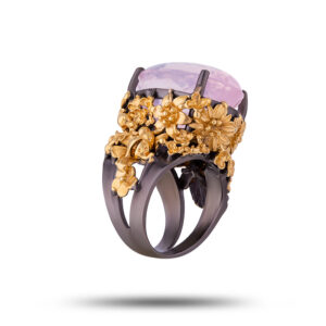 Кольцо «Волшебство любви», камень розовый кварц, размер 17,5