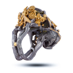 Кольцо «Желтый туман»,  жемчуг, цитрин, размер 18