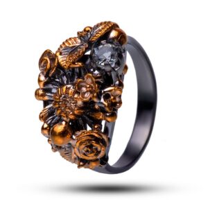 Кольцо «Флора», камень празиолит, размер 17.5