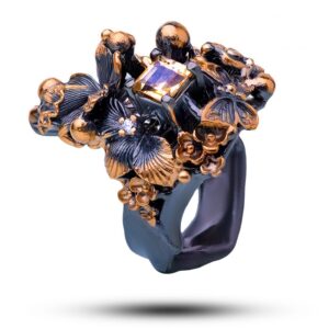 Кольцо «Летний день», натуральные камни цитрин, фианит