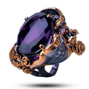 Кольцо «Искушение», камни аметист, гранат, размер 18,5