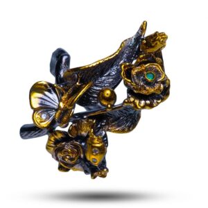 Кольцо «Летняя фантазия», камни фианит, шпинель, размер 17