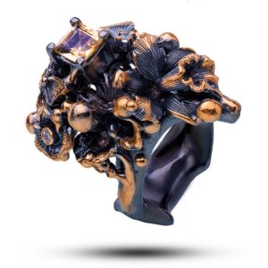 Кольцо «Летний день», натуральные камни цитрин, фианит