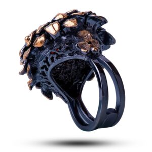 Кольцо «Подсолнух» драгоценный камень гранат