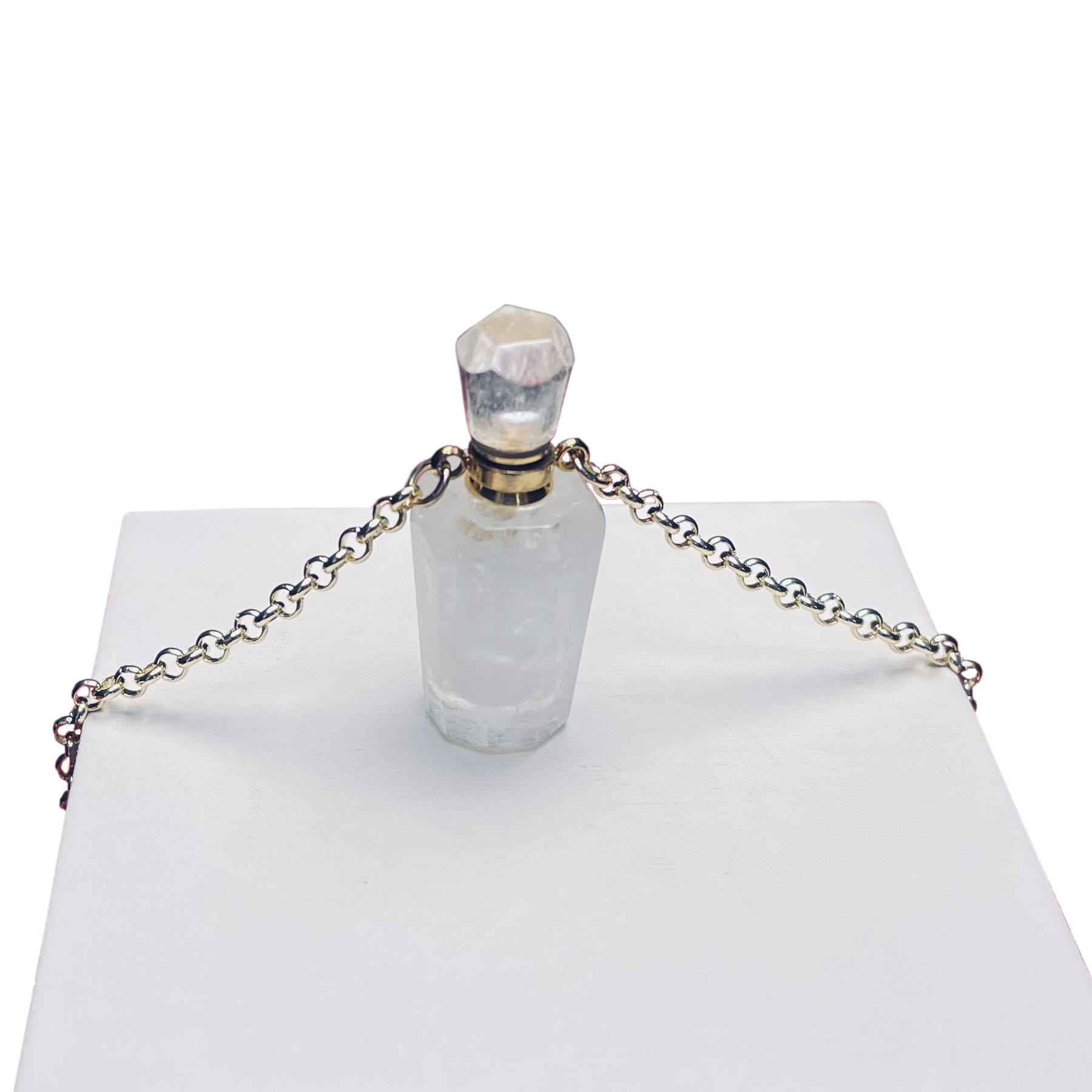 Парфюмерный флакон, горный хрусталь, в бирюзовом футляре