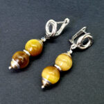 Серьги Гризелла тигровый глаз без железа АП-18060