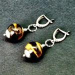 Серьги Шоколад, камень тигровый глаз, Арт. АП-15903