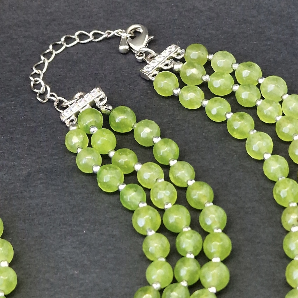 Колье "Дарла", камень оливин, Арт. АП-18106