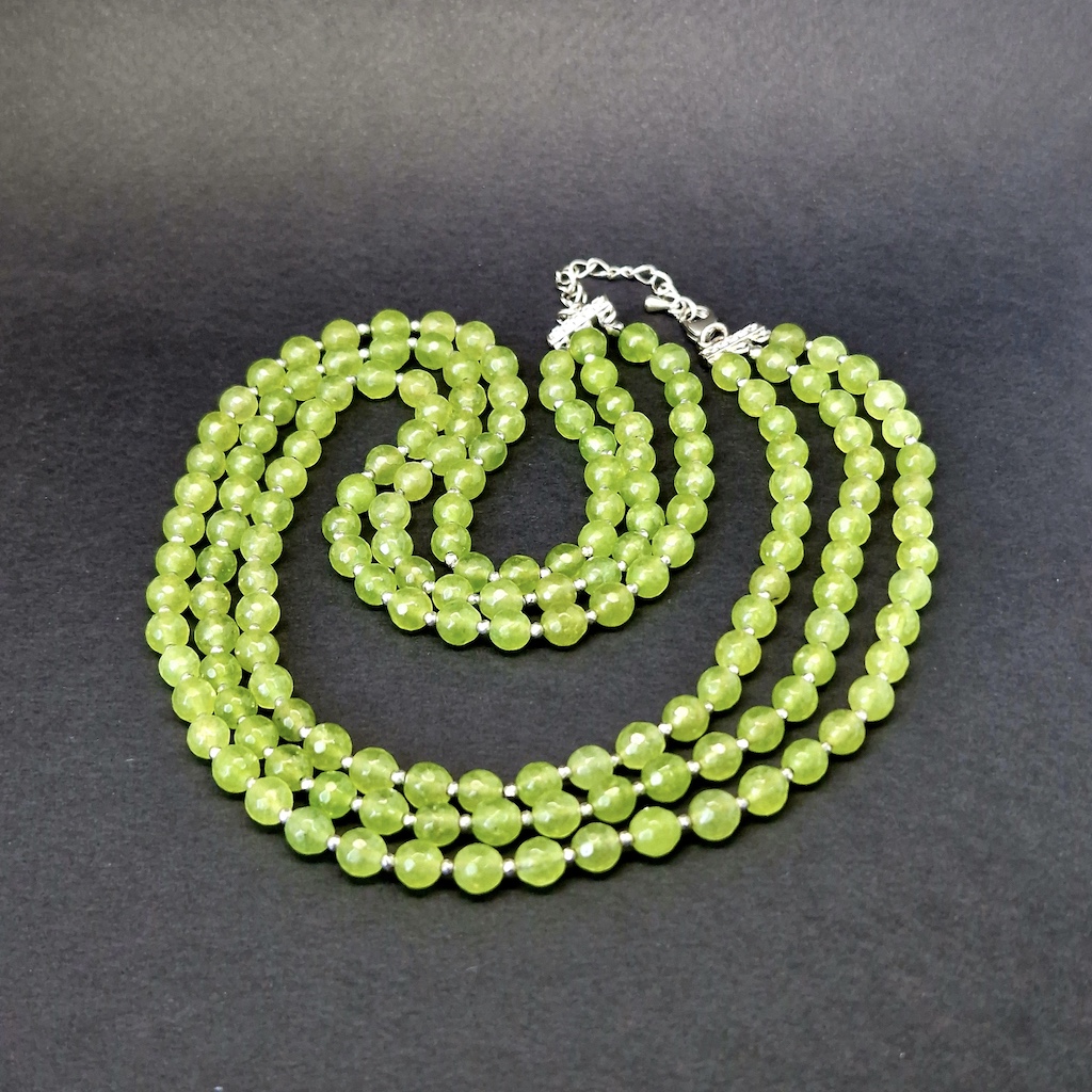 Колье "Дарла", камень оливин, Арт. АП-18106