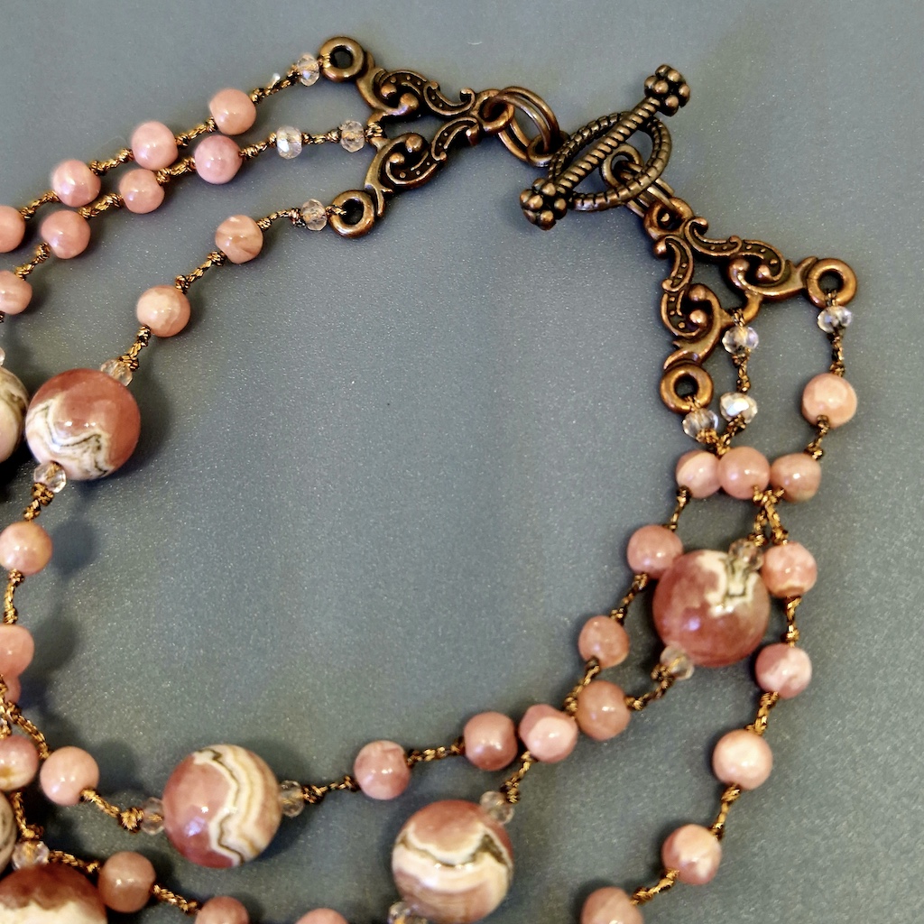 Браслет Аида-9948, камень родохрозит