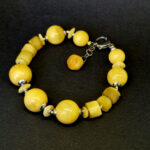 Браслет "Эдита", камень янтарь молочный, 18 см, Арт. АП-12435