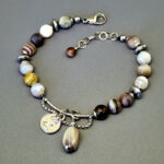 Браслет "Феделия", камень агат ботсвана, 18 см, Арт. АП-17489