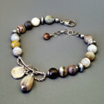 Браслет "Феделия", камень агат ботсвана, 18 см, Арт. АП-17489