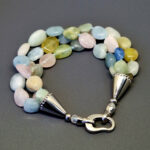 Браслет "3 нити", камень берилл, 19 см, Арт. Д-О-2258