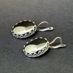 Серьги ГРП-1627, камень гематит