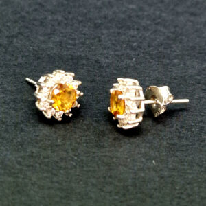 Пусеты, камень цитрин, Арт. НГ-11188