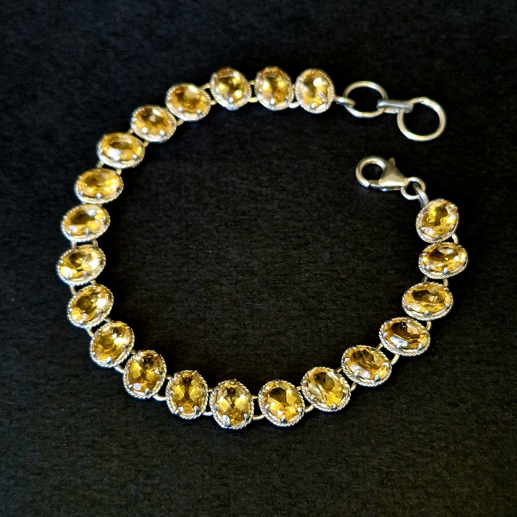 Браслет НГ-12493, камень цитрин, 20 см