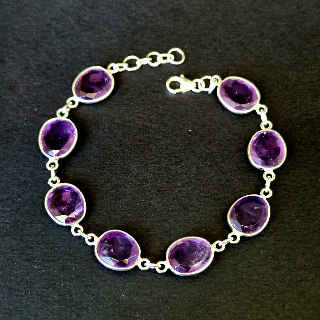 Браслет АП-12632, камень аметист, 19 см