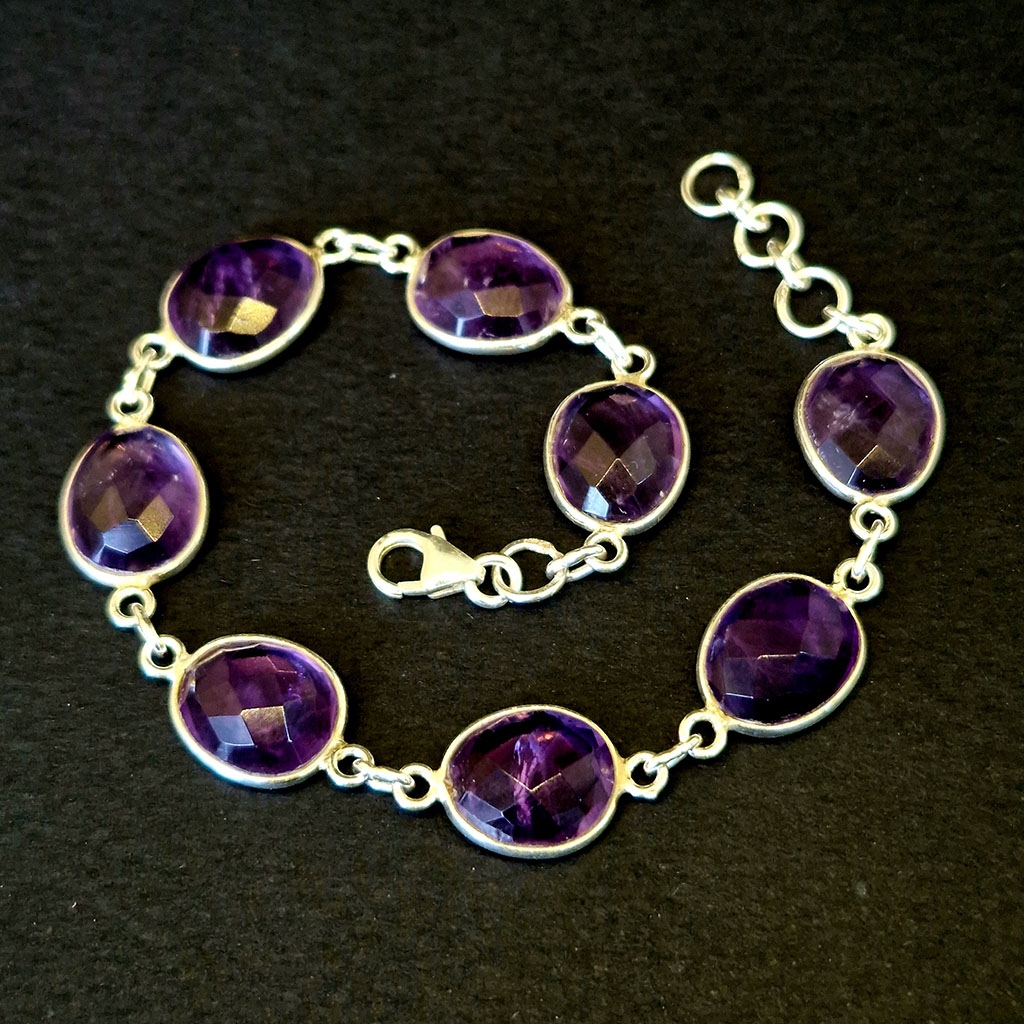 Браслет АП-12632, камень аметист, 19 см