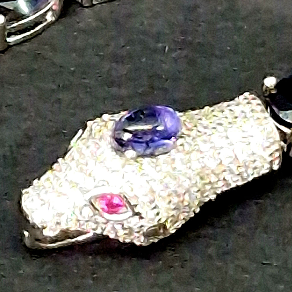 Браслет "Хозяйка медной горы", камни танзанит, корунд, рубин, Арт. НГ-12744