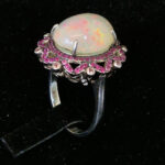 Кольцо НГ-6594, камни опал, шпинель, размер 19,5