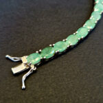 Браслет НГ-7256, камни берилл, изумруд, 18 см