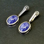 Серьги НГ-7748, камень танзанит, серебро