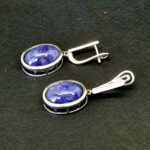 Серьги НГ-7748, камень танзанит, серебро