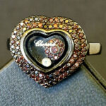 Кольцо НГ-8690, камни гранат, циркон, размер 18,5