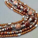 Браслет из камней гранат, спессартин, 18 см, "Андроника", Арт. АП-18146