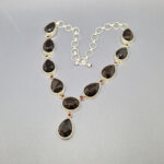 Колье НГР-12053, камни раухтопаз, гранат, 45 см