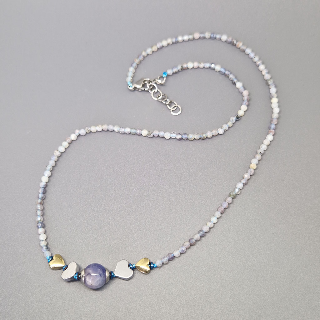 Колье "Море", камень танзанит, 45 см, Арт. АП-17397