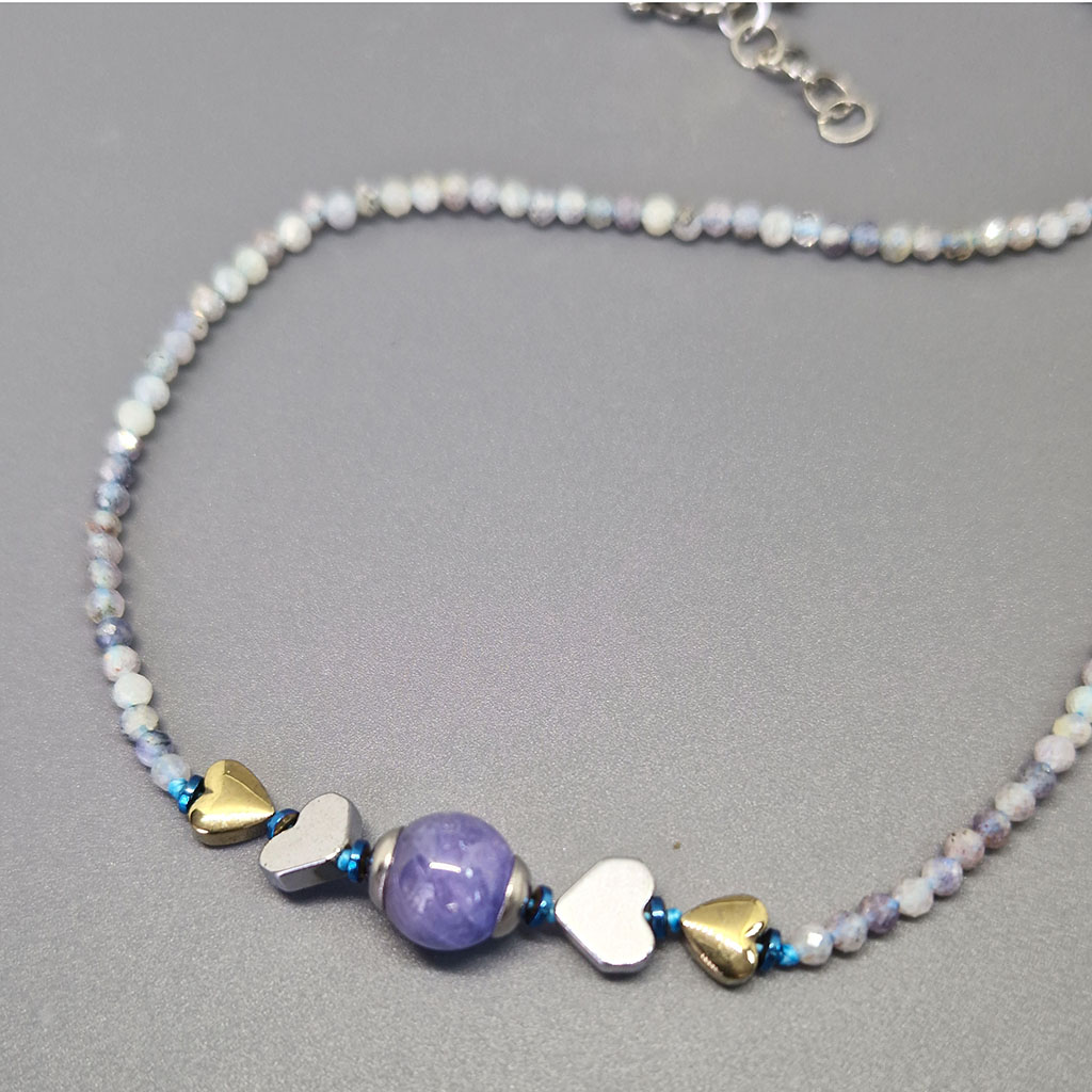 Колье "Море", камень танзанит, 45 см, Арт. АП-17397