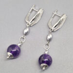 Серьги "Янина", камень аметист, Арт. АП-17702
