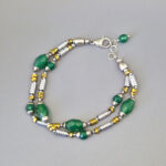 Браслет "Византия", камни хризопраз, гематит, 18 см, Арт. АП-17970